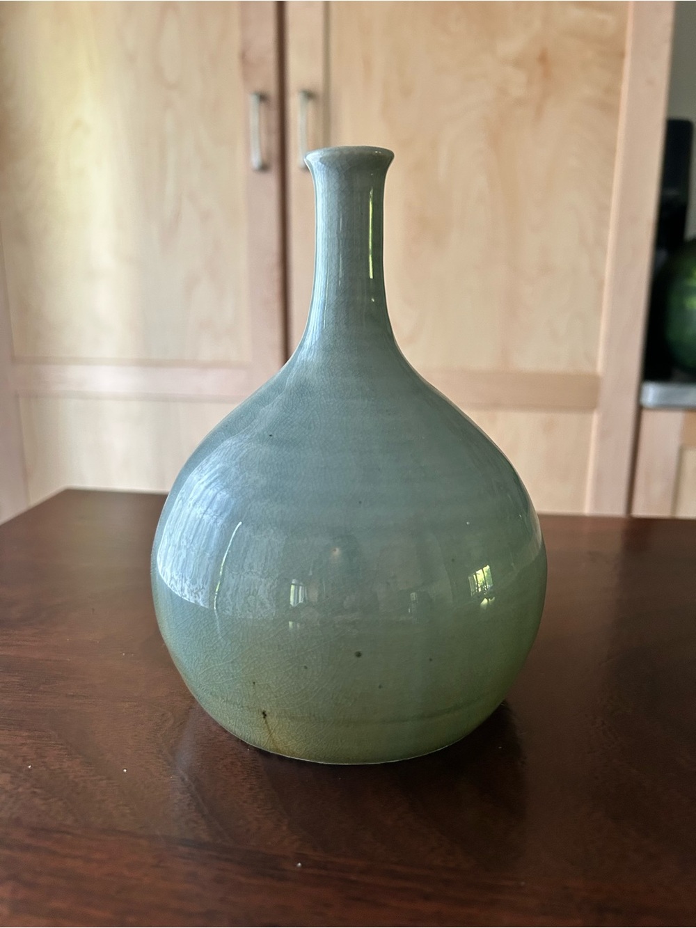Glossy Seafoam Green Ceramic Bud Vase